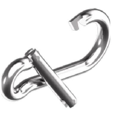 Karabijnhaak grote opening U hardware rvs